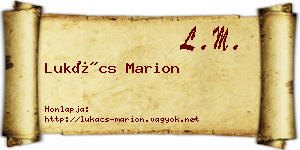 Lukács Marion névjegykártya