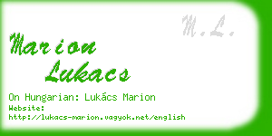 marion lukacs business card