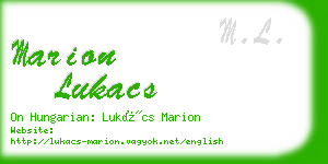 marion lukacs business card